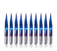 SainSmart Genmitsu - Brocas para grabado (10 unidades, 15 grados, punta de 0,1 mm, vástago cónico, punta de 1/8")