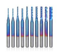 SainSmart Genmitsu - Juego de fresas de fresado CNC para madera, PVC y aluminio, 0,8-3 mm, vástago de 1/8 pulgadas, 10 unidades