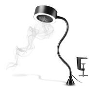 SainSmart Ventilador extractor de humos portátil con luces LED, cuello de cisne de acero inoxidable con memoria y abrazadera de mesa reemplazable, absorbente de humo de soldadura magnético