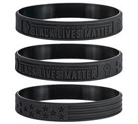 Sainstone Black Lives Matter pulseras de silicona - #BLM Movimiento por la Libertad, Liberación y Justicia Motivacional pulseras de goma - Apoyo negro imaginación e innovación regalos para hombres mujeres (Unisex)