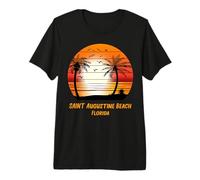 Saint Augustine Beach Florida Vintage Atardecer Retro Verano Camiseta Premium