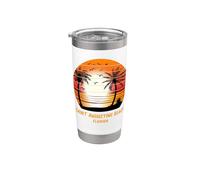 Saint Augustine Beach Florida Vintage Atardecer Retro Verano Vaso térmico de acero inoxidable de doble pared