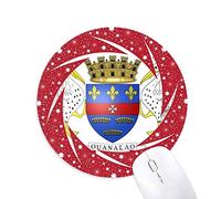 Saint Barthélemy Asia emblema nacional Wheel mouse pad de goma roja redonda