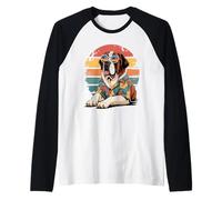Saint Bernard Dog Gafas De Sol Hawái Playa Verano Camiseta Manga Raglan