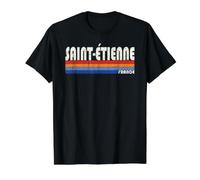 Saint-Étienne France Retro 70s 80s Style Camiseta gráfica económica, Hombre, Negro, S