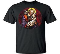 Saint Joseph Baby Jesus V Catolic Church Mens Short-Sleeve Unisex T Shirt Black S
