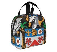 Saint Kitts and Nevis Emblema Nacional Lunch Box Bolso Almuerzo Bandolera Bolso Térmico Portátil Aislado Caja Picnic Estampado Bandera Para Adolescentes Escuela Merienda Nevera Aislada Tote