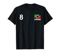 Saint Kitts and Nevis Número 8 Bandera Nacional País Camiseta