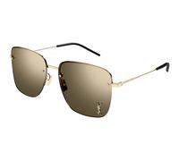 SAINT LAURENT Mujer SAINT LAURENT SL 312 M 006 Gafas de sol Metal Oro Marrón Cuadrada Flash