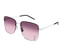 SAINT LAURENT Mujer SAINT LAURENT SL 312 M 011 Gafas de sol Metal Plata Rojo Cuadrada Sombreado