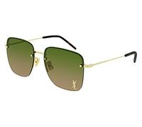 SAINT LAURENT Mujer SL 312 M 003 Gafas de sol Metal Oro Verde Cuadrada Sombreado
