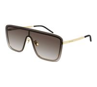 SAINT LAURENT Unisex SAINT LAURENT SL 364 MASK 006 Gafas de sol Metal Oro Marrón Máscara Normal
