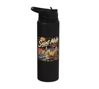 Saint-Malo Francia La ciudad del Corsario desde 1590 Stainless Steel Insulated Water Bottle