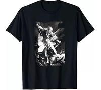 Saint Michael Archangel Angel Catholic Patron T-Shirt Black S