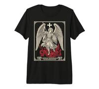 Saint Michael Archangel Defeating Satan Camiseta Premium