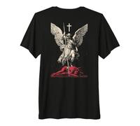Saint Michael Archangel Streetwear Heavy Metal Y2K (On Back) Camiseta Premium