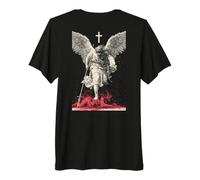 Saint Michael Archangel Streetwear Heavy Metal Y2K (On Back) Camiseta Premium