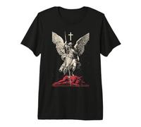 Saint Michael Archangel Urban Streetwear Heavy Metal Y2K Camiseta Premium