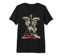 Saint Michael Archangel Urban Streetwear Heavy Metal Y2K Camiseta Premium
