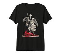 Saint Michael Archangel Urban Streetwear Heavy Metal Y2K Camiseta Premium