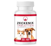 Saint Nutrition® Zeckenix - Pastillas antigarrapatas para perros - Suplemento alimenticio con ingredientes naturales - Sin aditivos artificiales - 60 pastillas para gatos y perros