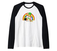 Saint Patrick's Day St. Paddy's Irish Luck Corgi Dog Lover Camiseta Manga Raglan