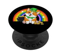 Saint Patrick's Day St. Paddy's Irish Luck Corgi Dog Lover PopSockets PopGrip Adhesivo