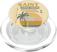 Saint Retro Palm Christian Faith Sunset Gráfico PopSockets PopGrip para MagSafe