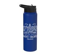 Saint-Tropez France Minimalist City Skyline Travel Souvenir Stainless Steel Insulated Water Bottle
