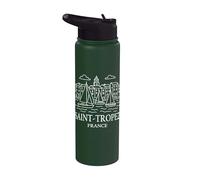 Saint-Tropez France Minimalist City Skyline Travel Souvenir Stainless Steel Insulated Water Bottle