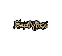Saint Vitus - Parche de metal con texto en inglés "Us Doom", diseño de bandera de bronce