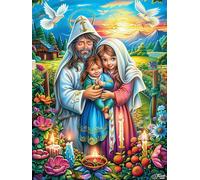 Sainte Famille Dans le Jardin Fleuri Puzzle 1000 Piezas Cartón Grueso para Toda La Familia Mitos fantásticos Noches Juegos En Familia Relajación Concentración Regalo Corporativo Regalo Ideal 1000 PCS