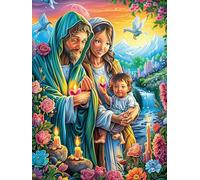 Sainte Famille Dans le Jardin Fleuri Rompecabezas 500 Piezas Cartón para Principiantes Animal Planta Vacaciones Y Fines De Semana Hobby Y Ocio Calidad Profesional Regalo Cumpleaños 500 PCS