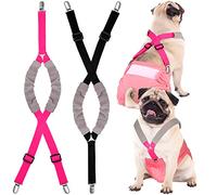 Saintrygo 2 Tirantes para pañales de Perros machos y Hembras, arnés canino para Mantener el pañal de tu Mascota en su Sitio, para Perros pequeños, medianos y Grandes (Negro, Rosa, Mediano)