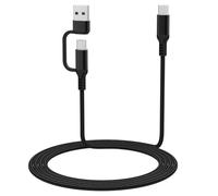 Saipomor Cable USB-C a USB-A y USB-C 2 en 1 de 10 pies, transferencia de datos rápida y cable de carga compatible con Elgato HD60 X, HD60 S/S+, 4K X, 4K60 Pro, Wave 3, Facecam Pro, nailon trenzado
