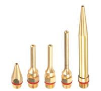 Saipor 5 boquillas de cobre para pistola de pegamento caliente con junta tórica, boquillas de tubo largo de diámetro pequeño, juego de boquillas intercambiables para pistola de pegamento de fusión en