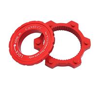Saipor Bicicleta Centerlock aleación de aluminio 6 pernos disco de freno Center Lock adaptador con anillo de bloqueo central de 6 agujeros MTB accesorios de bicicleta (rojo)
