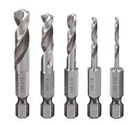 Saipor - Broca corta HSS M2 para taladro en ángulo recto (5 unidades, 3/32, 1/8, 3/16, 1/4, 5/16"