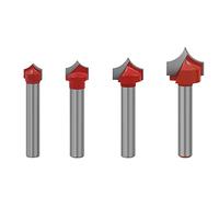 Saipor Fresas redondeadas de 6 mm de vástago redondo C3 de carburo cementado, fresa de radio de madera, juego de fresas de radio 3,96/4,76/6,35/7,96 mm