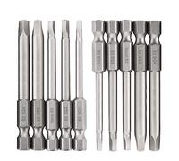 Saipor - Juego de 10 puntas de destornillador de cabeza cuadrada magnéticas, cabeza cuadrada, destornillador eléctrico Bit S2, acero de 1/4 pulgadas, hexadecimal Shank Square Head Screwdriver Bits Set