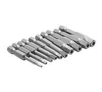 Saipor Juego de 10 puntas magnéticas para destornillador de cabeza pentagonal con vástago hexagonal de 1/4 pulgadas, broca de cabeza pentágono, tamaños métricos, 5 caras (50 mm de longitud)