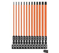 Saipor Juego de 13 brocas Torx de 150 mm de largo para destornillador de impacto, juego de brocas de estrella de acero S2 (T5-T40), broca Torx magnética de vástago hexagonal de 1/4 pulgadas, juego de