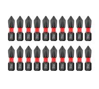 Saipor Juego de 20 brocas Phillips antideslizantes PH2 de 25 mm #2, juego de puntas de destornillador Phillips magnéticas, brocas de magnetismo fuerte, vástago hexagonal de 1/4 pulgadas TS2 de acero