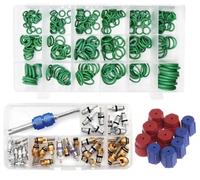Saipor Juego de 3 juegos de reparación de aire acondicionado para coche, 270 piezas de juntas tóricas de goma + 40 piezas de núcleo de válvula de aire acondicionado de coche R12 R134a núcleos de
