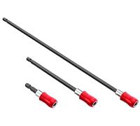 Saipor - Juego de 3 portapuntas magnéticas, longitud 60-150-300 mm, puerta de punta de atornillador, imán de cambio rápido, 1/4 pulgadas, vástago hexagonal para atornillador de percusión