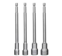 Saipor Juego de 4 llaves de vaso hexagonales magnéticas con vástago hexagonal de 6,35 mm, 150 mm de longitud, llave de vaso de cambio rápido, vástago largo (H8/10/12/14 mm)