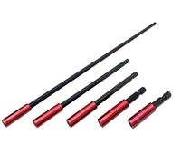 Saipor - Juego de 5 portapuntas magnéticas, 50/60/100/150/300 mm de largo para boquilla atornilladora a choque, alargador atornillador vástago hexagonal 6,35 mm