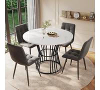 Sairedel Blanco con pata de metal (1 pieza), mesa de cocina, estructura robusta en O mesas de desayuno - y mesa de desayuno restaurante, negro