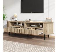 Sairedel Botellero 160 x 40 x 48 cm - 2 puertas, 2 cajones, estructura robusta de MDF, 5 patas de apoyo - Para TV de hasta 65 - Líneas