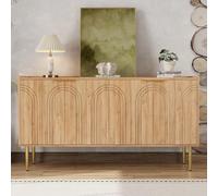 Sairedel Elegancia sencilla: aparador de diseño moderno - 140 x 38 x 75 cm con amplio espacio de almacenamiento - Enriquece cualquier entorno de vida como aparador y buffet. (natural + MDF)